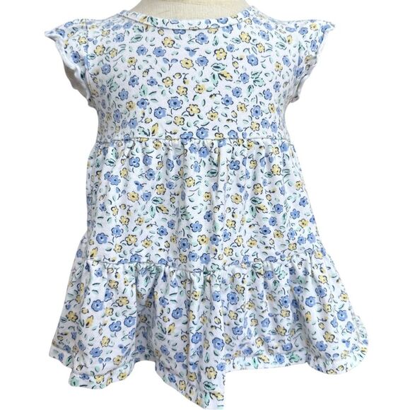 Gerber Girls Blue Flora Print Short Sleeve Colorful Cotton Dress. 18 Months. - Picture 1 of 5